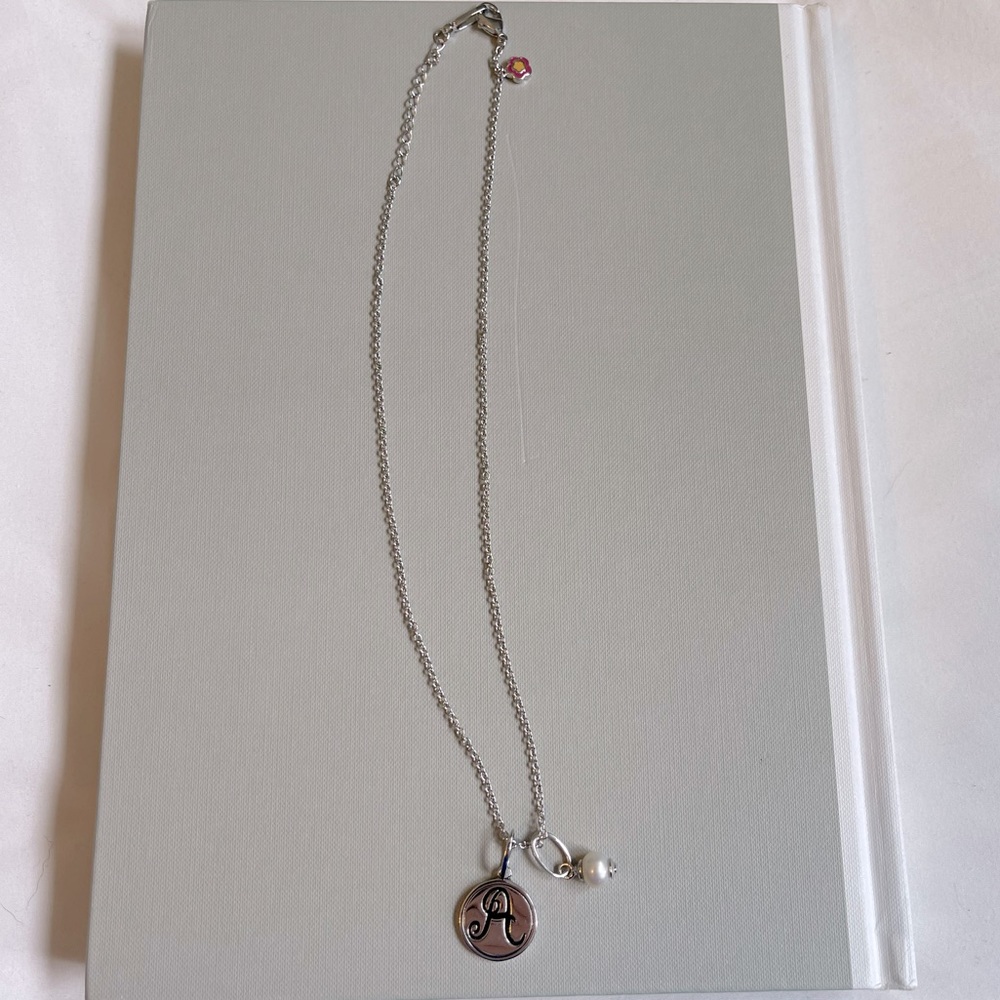 Pearl “A” Charm Necklace